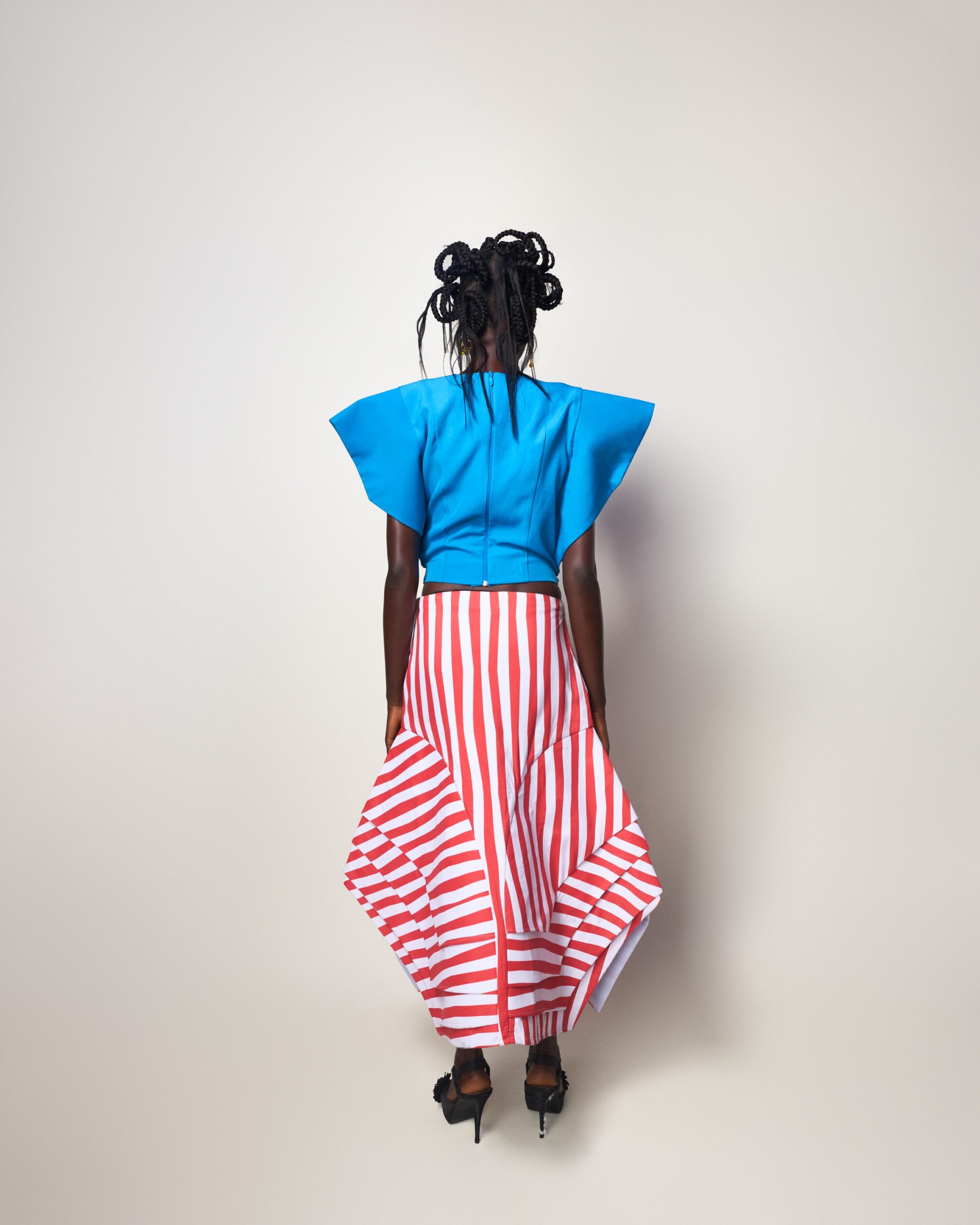 Striped Flare Midi Skirt - Image 2