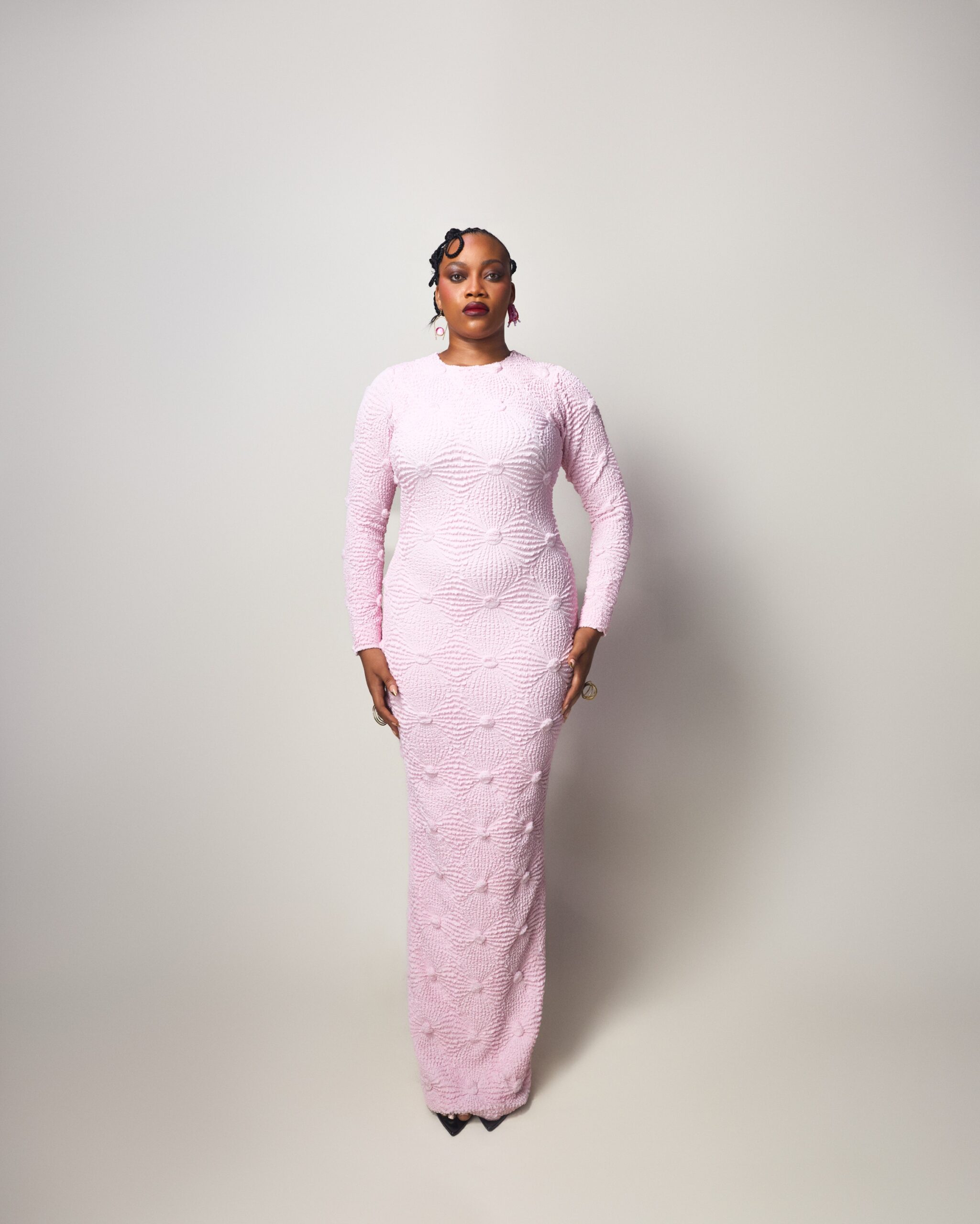 Pink Textured Gown