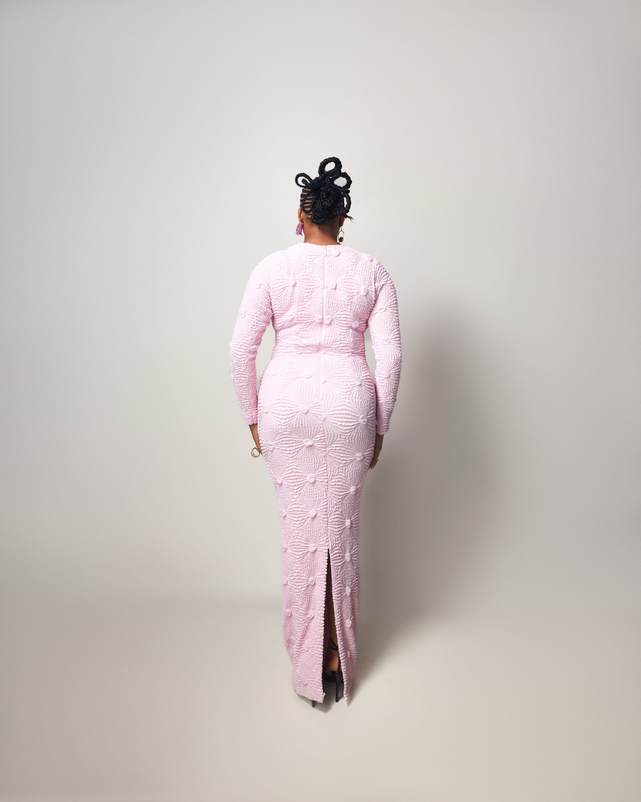 Pink Textured Gown - Image 2