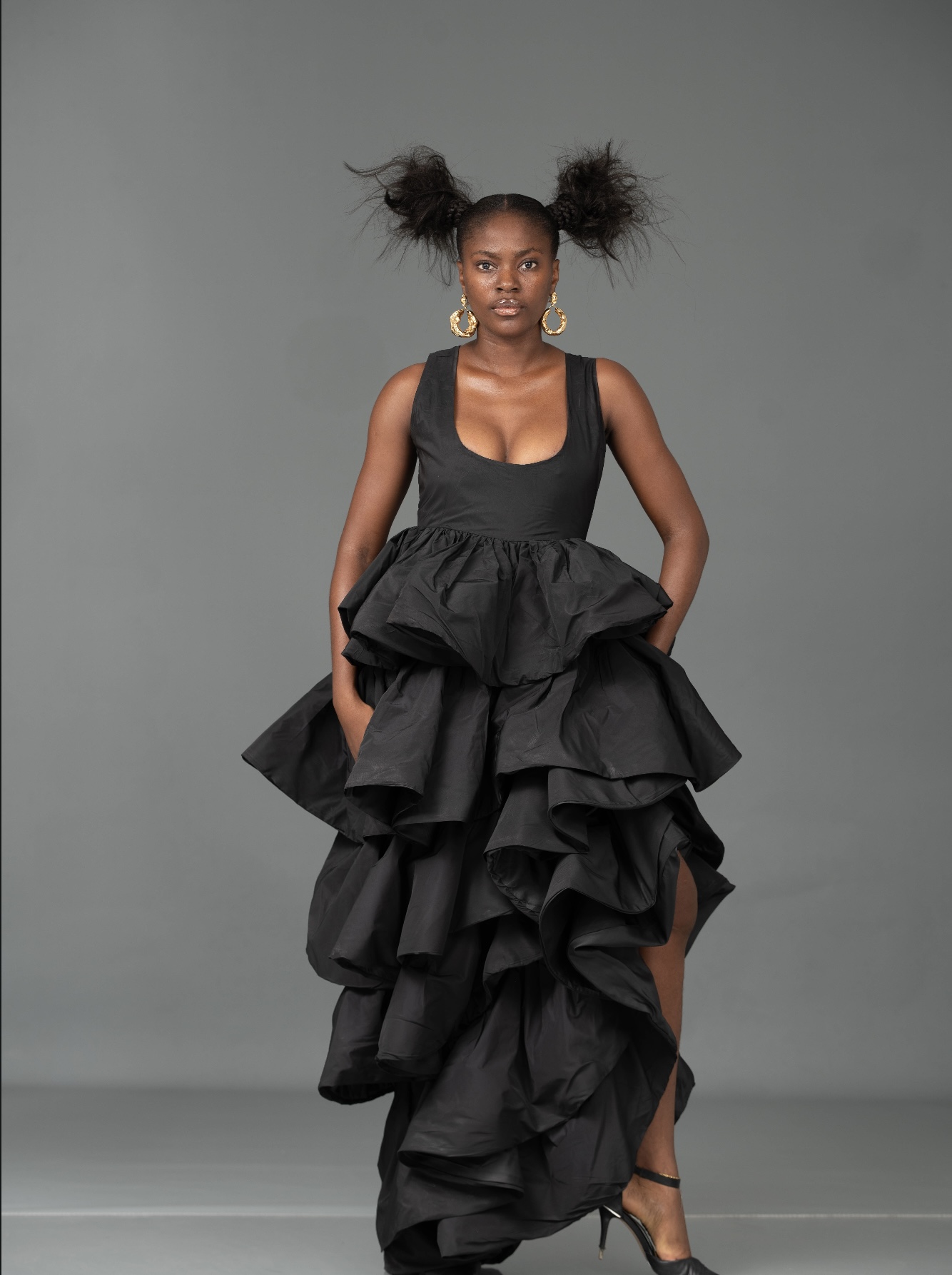 Black Layered Maxi Dress