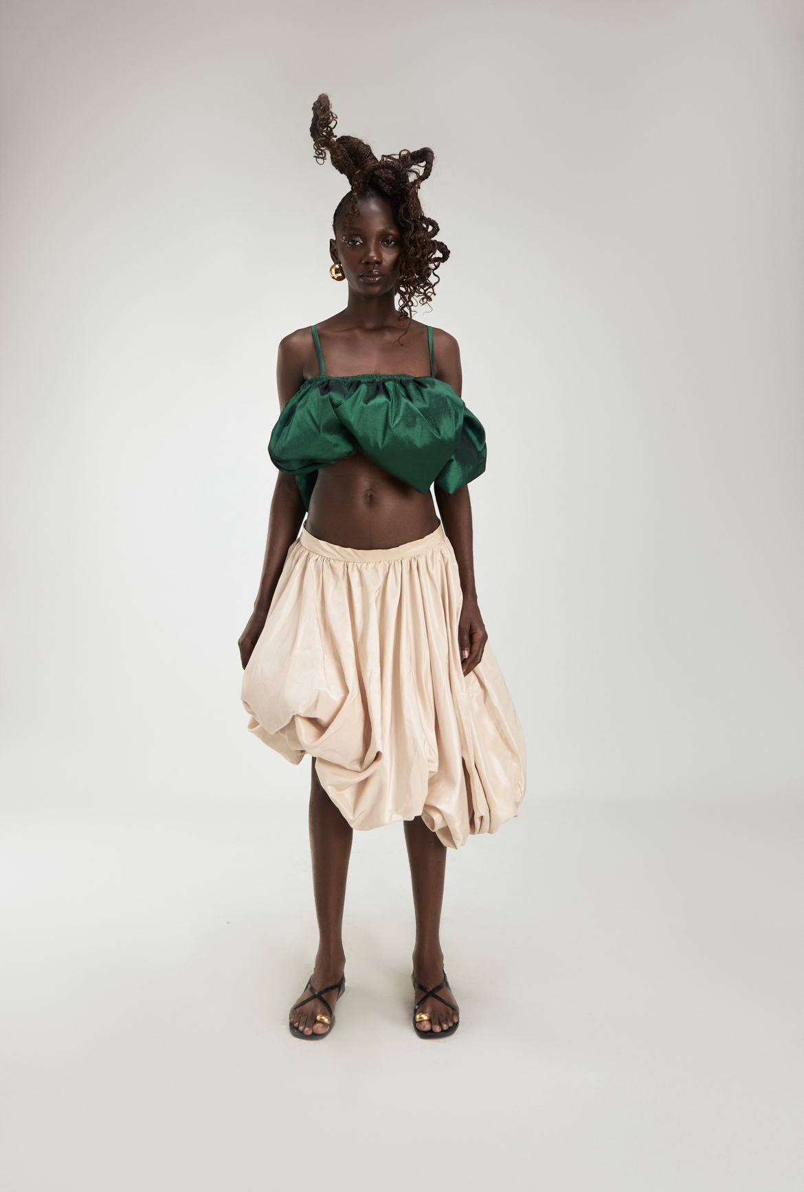 Balloon Irregular Midi Skirt