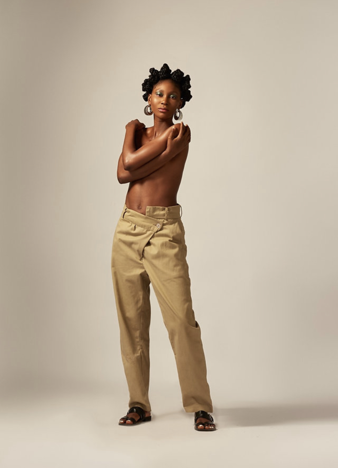 Brown Asymmetrical Trouser