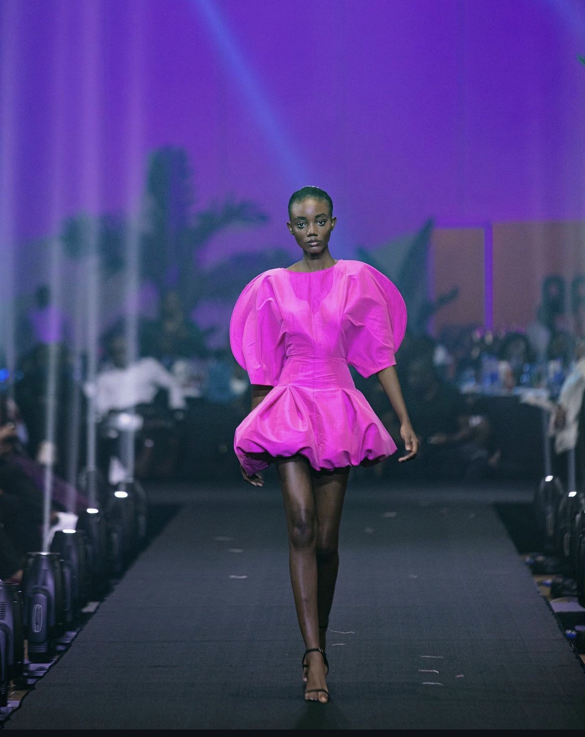 Pink Mini Puff Dress