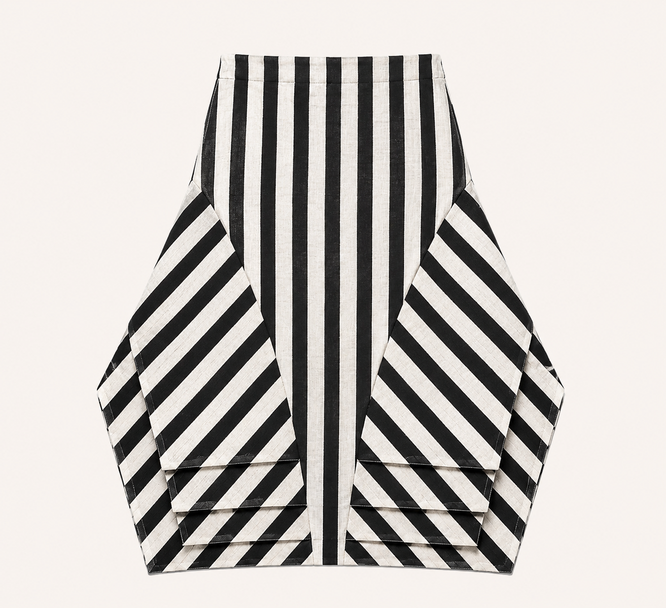 Striped Flare Midi Skirt